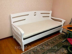 Белый односпальный диван для дома из массива натурального дерева от производителя "Луи Дюпон Люкс", фото 3
