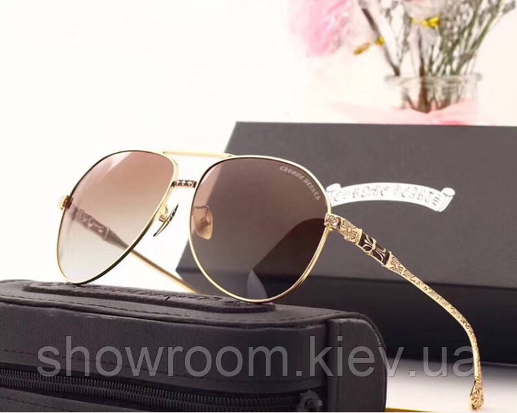 Чоловіче сонце захисних окулярів у стилі Chrome Hearts (1317) brown