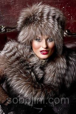 Шапка хутряна з чорнобурки, фото 1