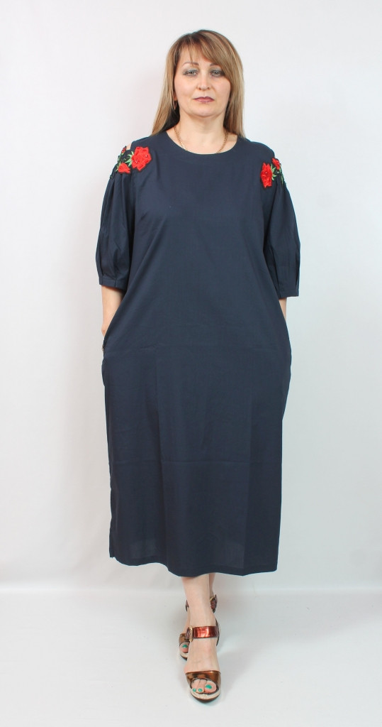 Турецьке довге жіноче плаття вільного крою, розміри 50-56