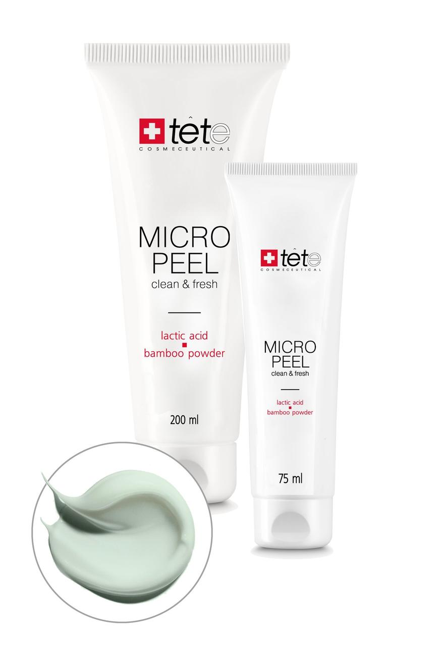 TETe Cosmeceutical Micro Peel М'який ексфоліант із молочною/гліколевою кислотами та бамбуковою пудрою