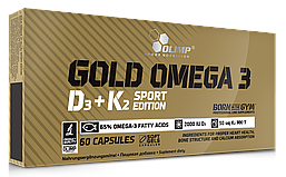 Gold Omega 3 D3+K2 Sport Edition Olimp, 60 капсул