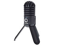 Мікрофон Samson USB конденсаторний з аудіо виходом для навушників Чорний