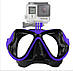 Маска для плавання з кріпленням для камери, для дайвінгу та снорклінгу Scuba M1800 Чорна, фото 4