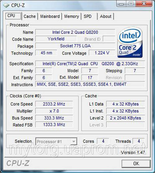 Процессор - Intel Core2Quad Q8200 - 2.33 GGz - LGA 775 - фото 2 - id-p626610692