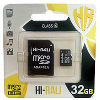 Hi-Rali 32 GB Micro SDHC HI-32GBSDCL 10-01 с адаптером Карта памяти Class 10 (100021)