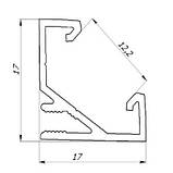Кутовий Алюмінієвий LED Профіль ЛПУ-17 з розсіює. 17x17мм, фото 4