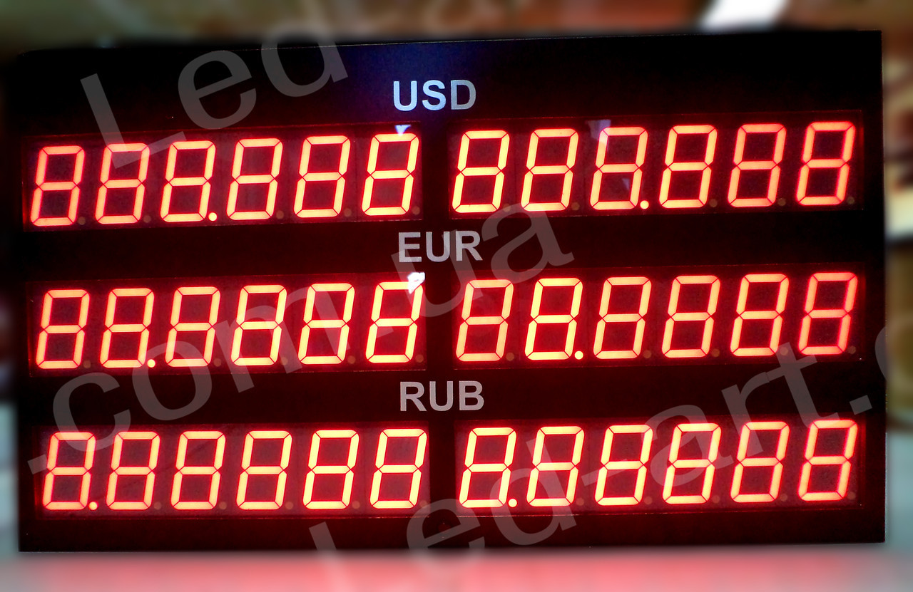 Светодиодное табло обмен валют одностороннее 600х600 мм LED-ART-600х600-1 - фото 4 - id-p95842371