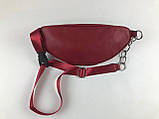 Бананка , сумка на пояс червона Toronto PU шкіра, фото 3