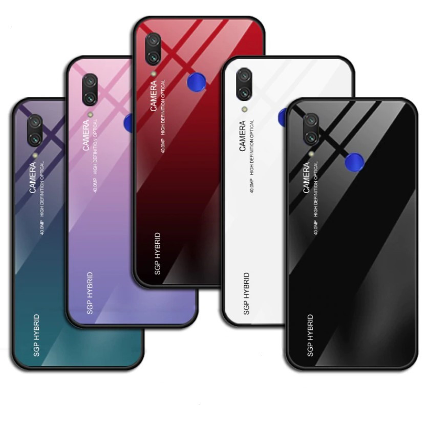 TPU+Glass чохол градієнт для Xiaomi Redmi Note 7 (Різні кольори)