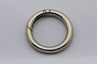 Кільце-карабін, внутрішній діаметр - 30 мм, товщина - 6 мм, колір - нікель, артикул СК 5042