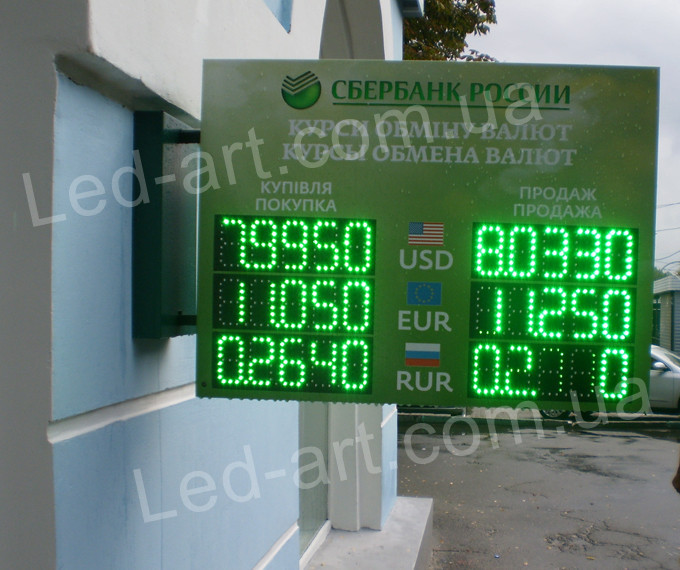 Светодиодное табло обмен валют одностороннее 800х600 мм LED-ART-800х600-1 - фото 4 - id-p95844374