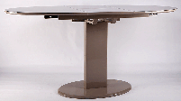 Овальний розкладний стіл Мілан В-2396 color tortora — сірувато-бежевий колір зі склом 1200/1600*800*770, фото 7