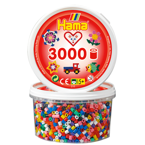 Набір кольорових намистин Hama 3000 шт 10 кольорів, фото 1