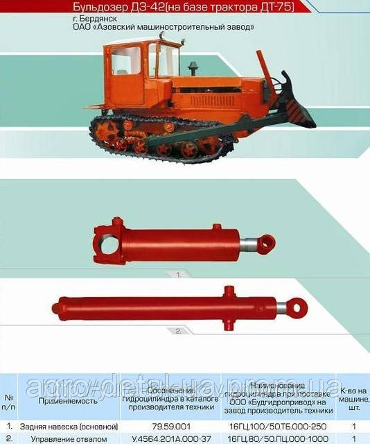 Гидроцилиндр 79.59.001 задней навески основной трактора ДТ-75 - фото 2 - id-p6530442