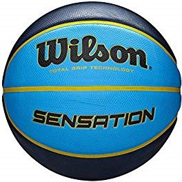 М'яч баскетбольний Wilson Sensation SR 295 розмір 7 гумовий для залу-вулиці чорний-блакитний (WTB9118XB0702)