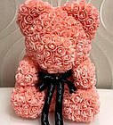 [ОПТ] Ведмедик з 3D троянд 40см в Коробці (Рожевий), фото 4