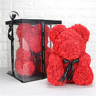 [ОПТ] Ведмедик з 3D троянд 40см в Коробці (Рожевий), фото 5