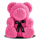 [ОПТ] Ведмедик з 3D троянд 40см в Коробці (Рожевий), фото 7