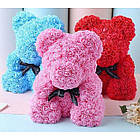 [ОПТ] Ведмедик з 3D троянд 40см в Коробці (Рожевий), фото 6