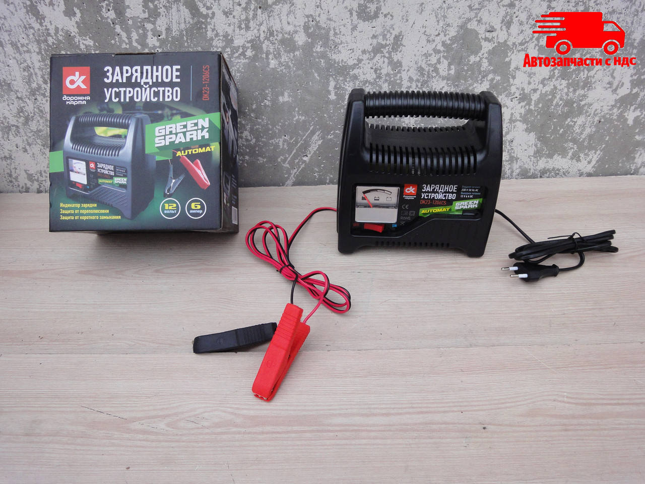

Зарядное устройство, 6 A, 12 V, аналоговый индикатор зарядки (ДК) DK23-1206CS