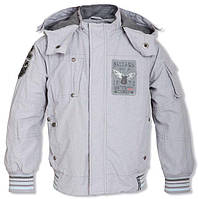 Куртка вітровка для хлопчика Mariquita 111-52-069 сіра 122-134
