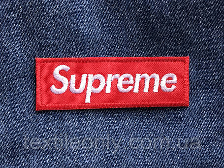 Нашивка Supreme 80x26 мм червоний, фото 1