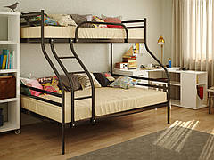 Сімейне двоярусне триспальне металеве ліжко СМАРТ ТМ Метакам