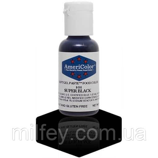 Харчовий барвник Супер чорний, AmeriColor, 21 г (до 02.2024), фото 1