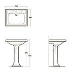 Умивальник ретро з п'єдесталом 730x540 Simas Arcode AR854, фото 7