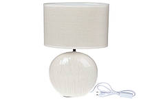 Лампа настільна з керамічним підставою і овальним, 44,5 см, колір - білий з патиною