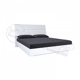 Двоспальне ліжко 180х200 мяка спинка без каркасу у спальню Рома Білий Глянець Міромарк