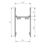 Алюмінієвий LED Профіль 80х43.6 мм ЛСБ-40 з розсіювачем, фото 9
