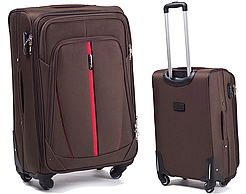 Валіза Wings 1706 тканинна Велика (L) на 4 колесах Коричнева