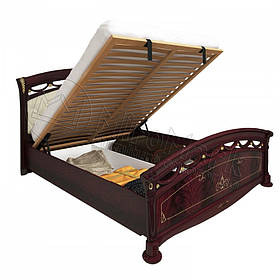 Двоспальне ліжко 160х200 Люкс мяка спинка з підйомним механізмом у спальню Роселла Перо Рубіно Міромарк