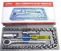 Набор инструментов с трещоткой AIWA 40 шт. в кейсе (2_003928)