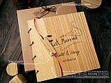 Весільна книга привітань і побажань 22х22 см з дерев'яною обкладинкою "Дубова Гілка", фото 4