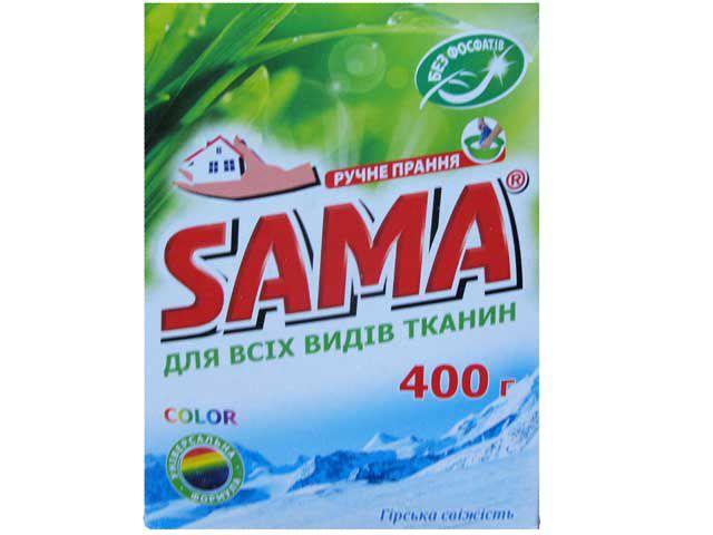 Порошок SAMA ручної 400 без фосфатів Гірська свіжість (1 шт)