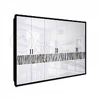Шкаф распашный 6Д без зеркала в спальню Терра Белый Глянец - Черный Мат Миромерк