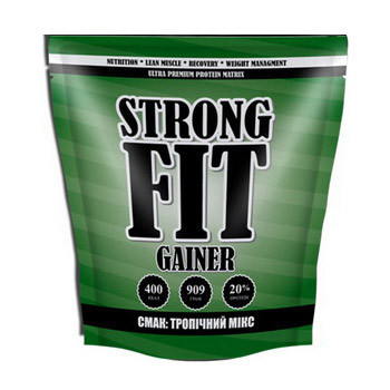 Високобілковий Гейнер Strong FIT Gainer 20% protein (909 g тропічний мікс)