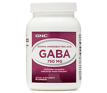 ГАМК-гамма-аміномасляна кислота GNC GABA 750 (90 caps) габа