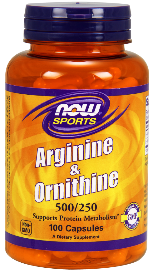 Аргінін і орнітін NOW Arginine/Ornithine (100 caps)