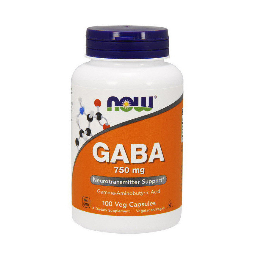 ГАМК гамма-аминомасляная кислота NOW GABA 750 mg (100 caps) габа - фото 1 - id-p213432434