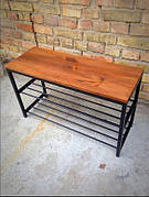 Полиця металева для взуття J3 LOFT 60 см (взуття лофт, підставка для взуття в стилі лофт)