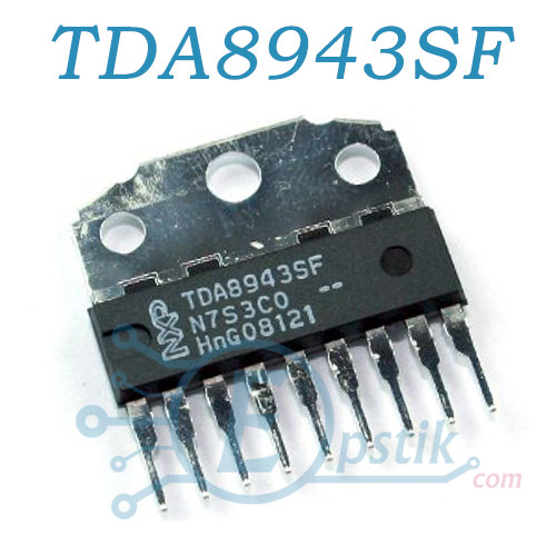 TDA8943SF, аудіо підсилювач 6Вт, SIL9MPF