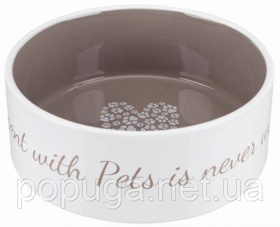 Керамічна миска для собак і кішок PETS HOME, Trixie 0,8 л/16 см, фото 1