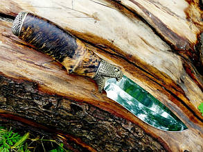 Нож ручной работы "Питон" 140х32х2.3мм из нержавеющей стали и рукоятью из капа клена