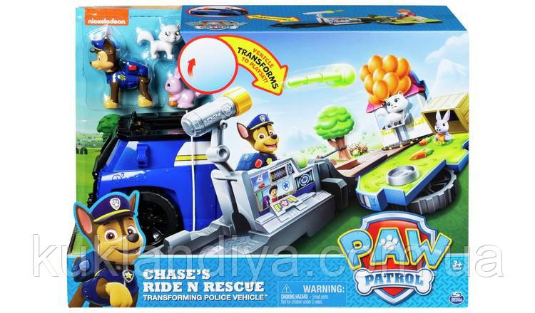 Щенячий патруль Великий рятувальний автомобіль-трансформер 2 в 1 з фігуркою Гончика, фото 1