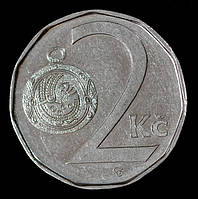 Монета Чехии 2 кроны 2002 г.