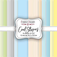 Набор двухсторонней скрапбумаги "COOL STRIPES", 12л., 30,5*30,5 см, 175 г/м